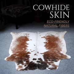 Luxury Black and White Cowhide Rug | Hypoallergenic | Non-Slip Suede Backing | Handcrafted | Unique Beauty | Durable & Versatile - Celestial Leather Limited