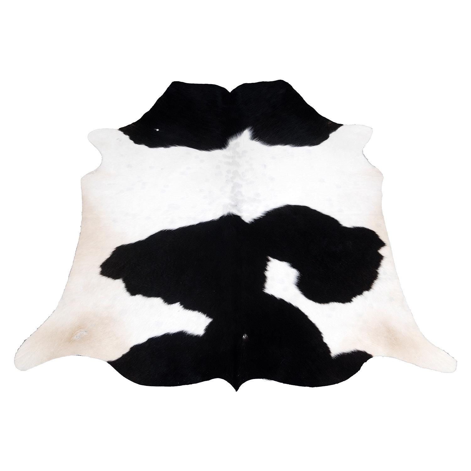 Luxurious Black & White Cowhide Rug with Non-Slip Backing - Handcrafted Natural Beauty for Modern Home Décor - Medium Size, Hypoallergenic - Celestial Leather Limited