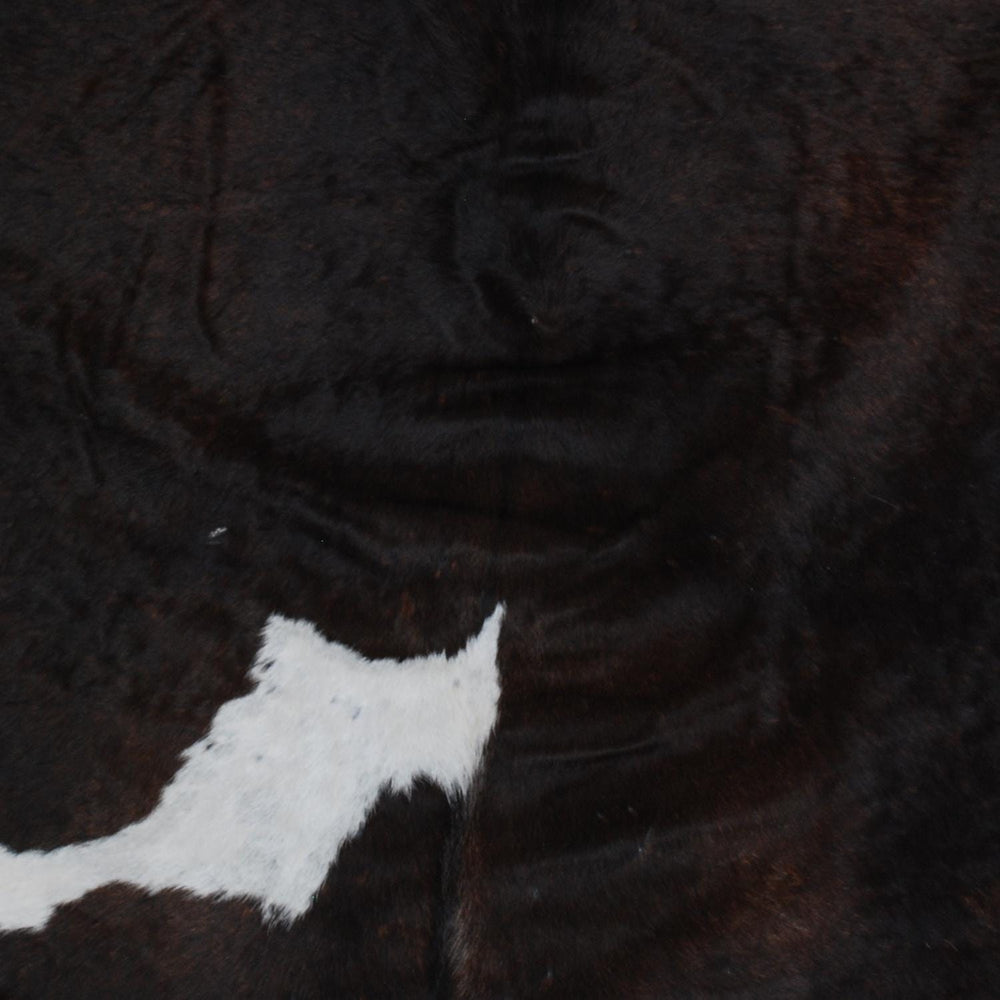 Luxuriously Handcrafted Dark Brown & White Cowhide Rug - Hypoallergenic, Durable, Unique Medium Area Rug for Rustic Charm - Celestial Leather Limited