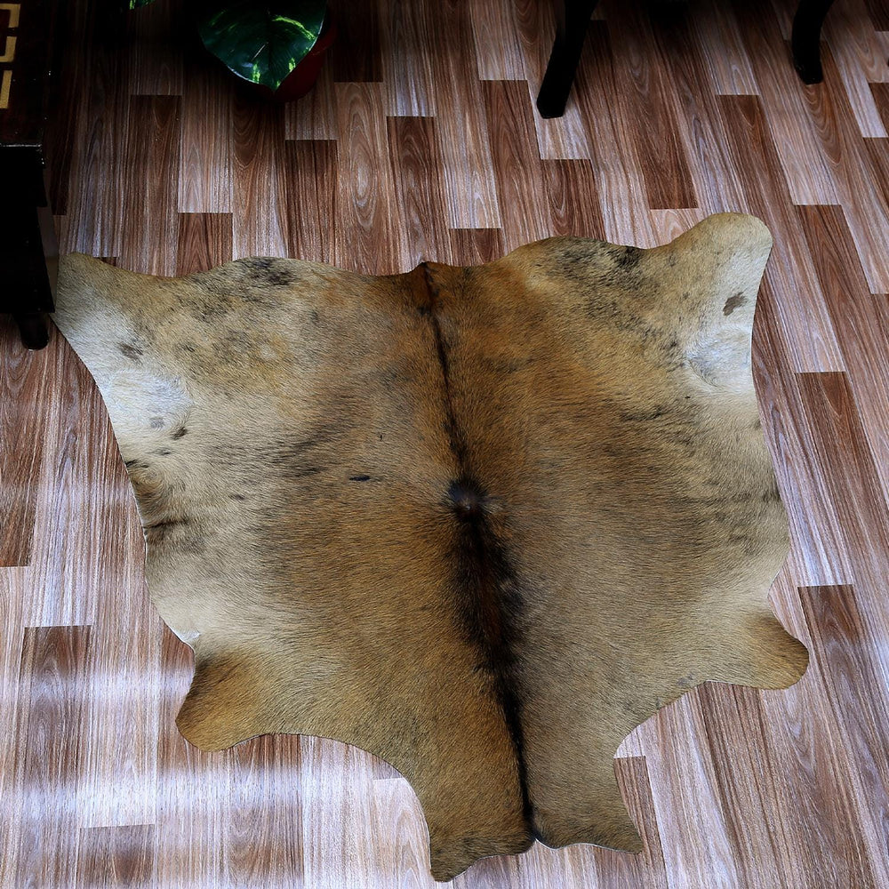 Luxurious Brown and White Cowhide Rug - Hypoallergenic, Handcrafted, Unique Beauty, Durable Medium Size Rug for Home Décor - Celestial Leather Limited