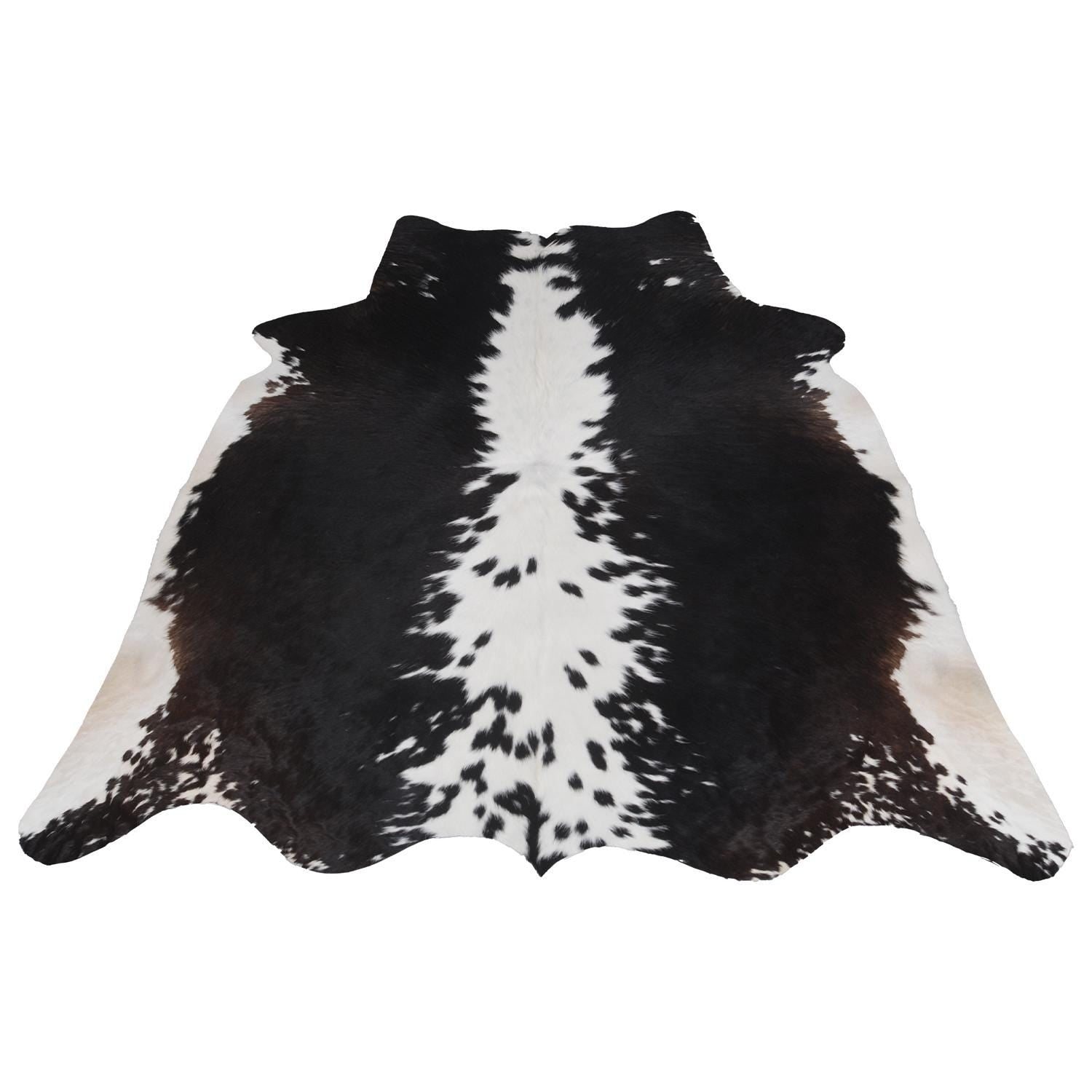 Luxurious Medium Cowhide Rug - Classic Brown & White - Handcrafted, Hypoallergenic, Durable, Unique Animal Pattern - Perfect for Living Room - Celestial Leather Limited