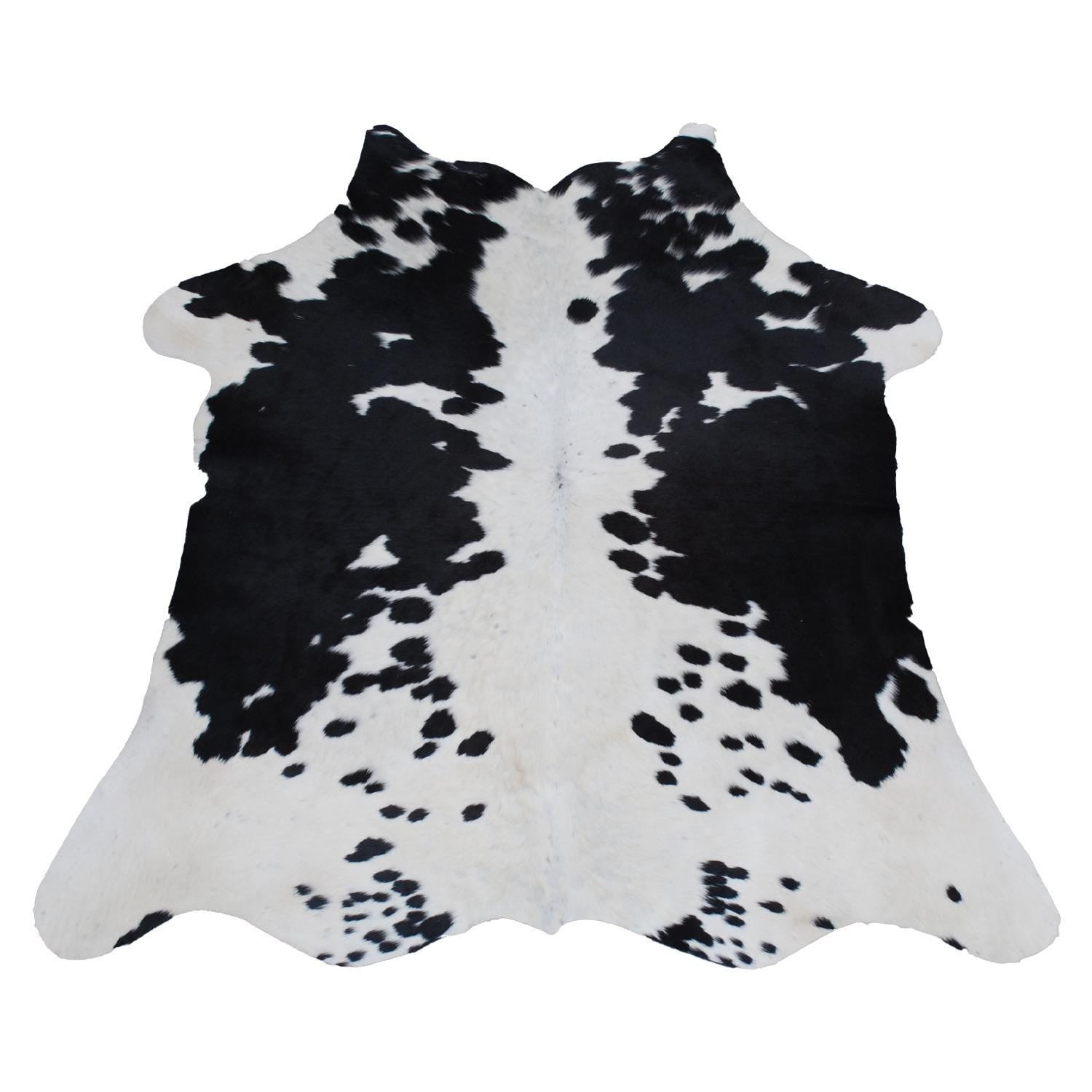 Luxurious Natural Dark Brown and White Small Animal Print Cowhide Rug with Hypoallergenic and Non-Slip Backing - Free Shipping UK - Celestial Leather Limited