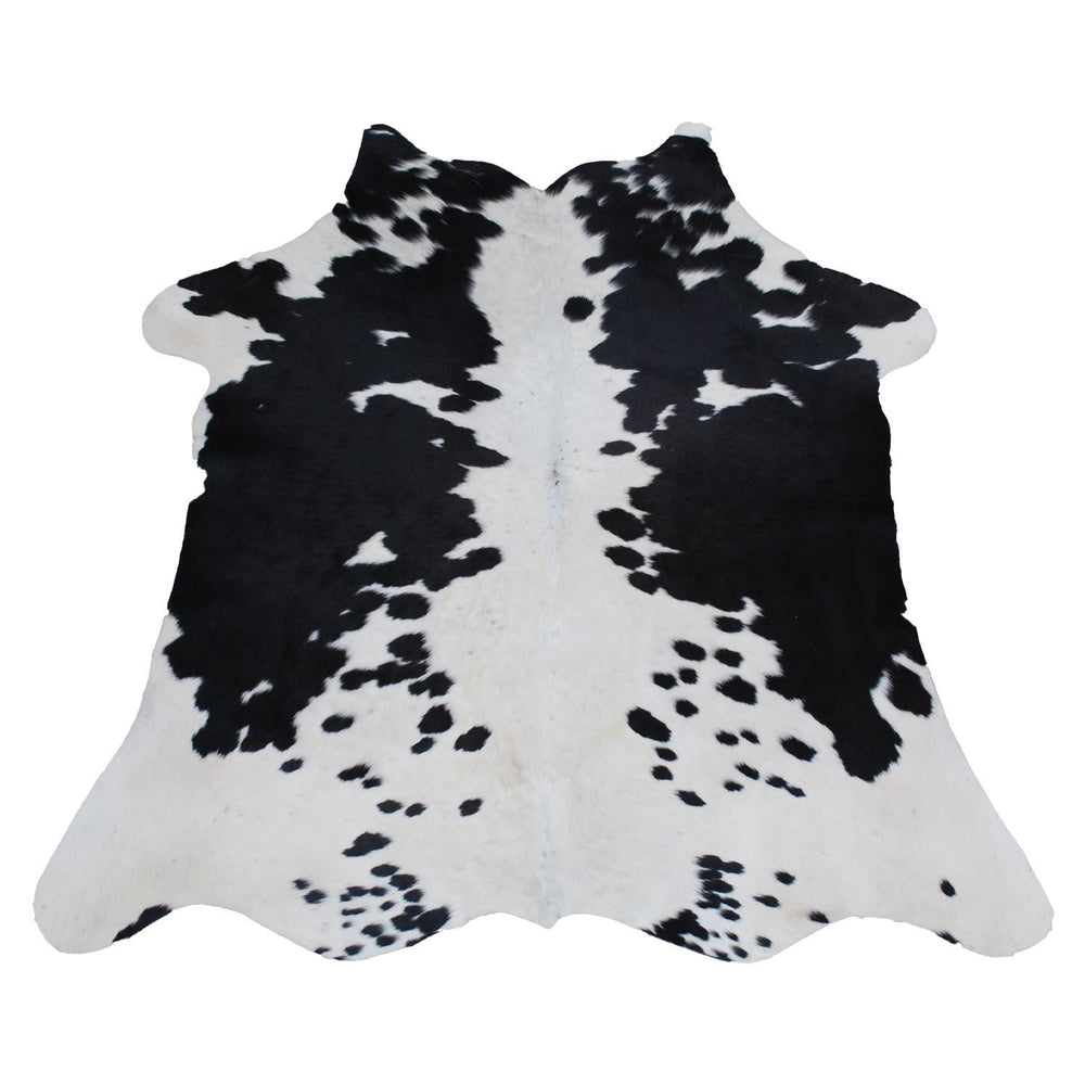 Luxurious Natural Dark Brown and White Small Animal Print Cowhide Rug with Hypoallergenic and Non-Slip Backing - Free Shipping UK - Celestial Leather Limited