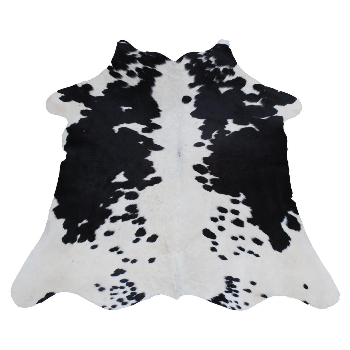Luxurious Natural Dark Brown and White Small Animal Print Cowhide Rug with Hypoallergenic and Non-Slip Backing - Free Shipping UK - Celestial Leather Limited