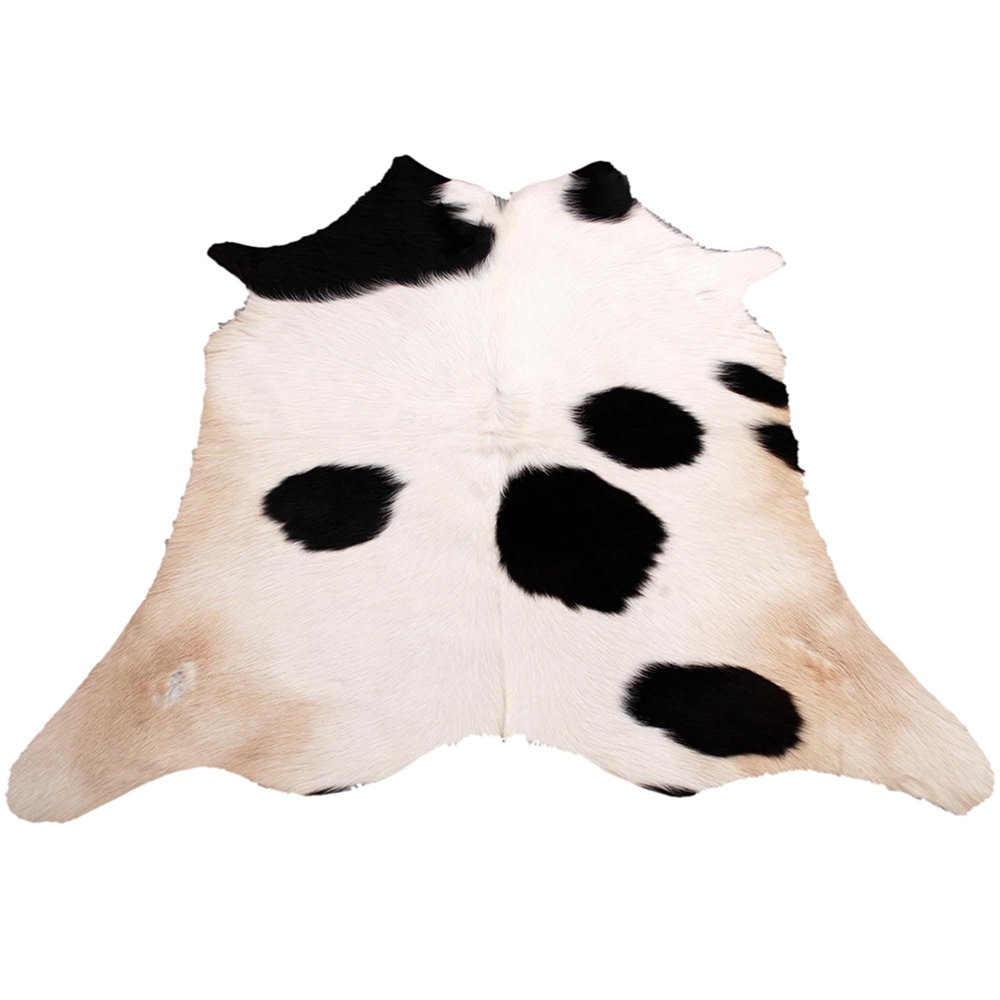 Luxurious Small Cowhide Rug - Hypoallergenic Dark Brown & White Animal Print Rug for Bedroom - Living Room - Non Slip Suede Back - Celestial Leather Limited