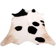 Luxurious Small Cowhide Rug - Hypoallergenic Dark Brown & White Animal Print Rug for Bedroom - Living Room - Non Slip Suede Back - Celestial Leather Limited