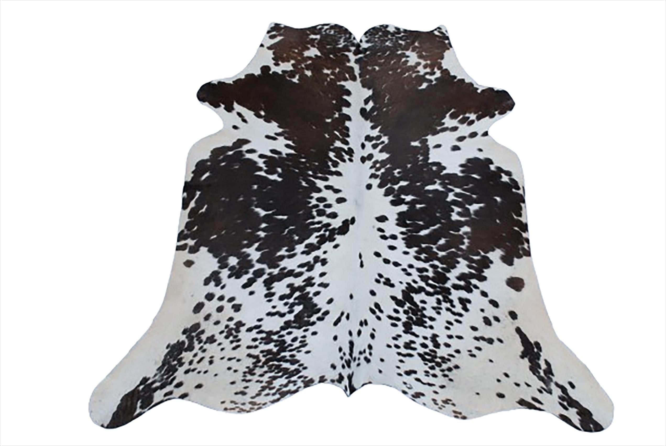 Luxurious Dark Brown & White Cowhide Rug - Small Animal Print Area Rug - Celestial Leather Limited