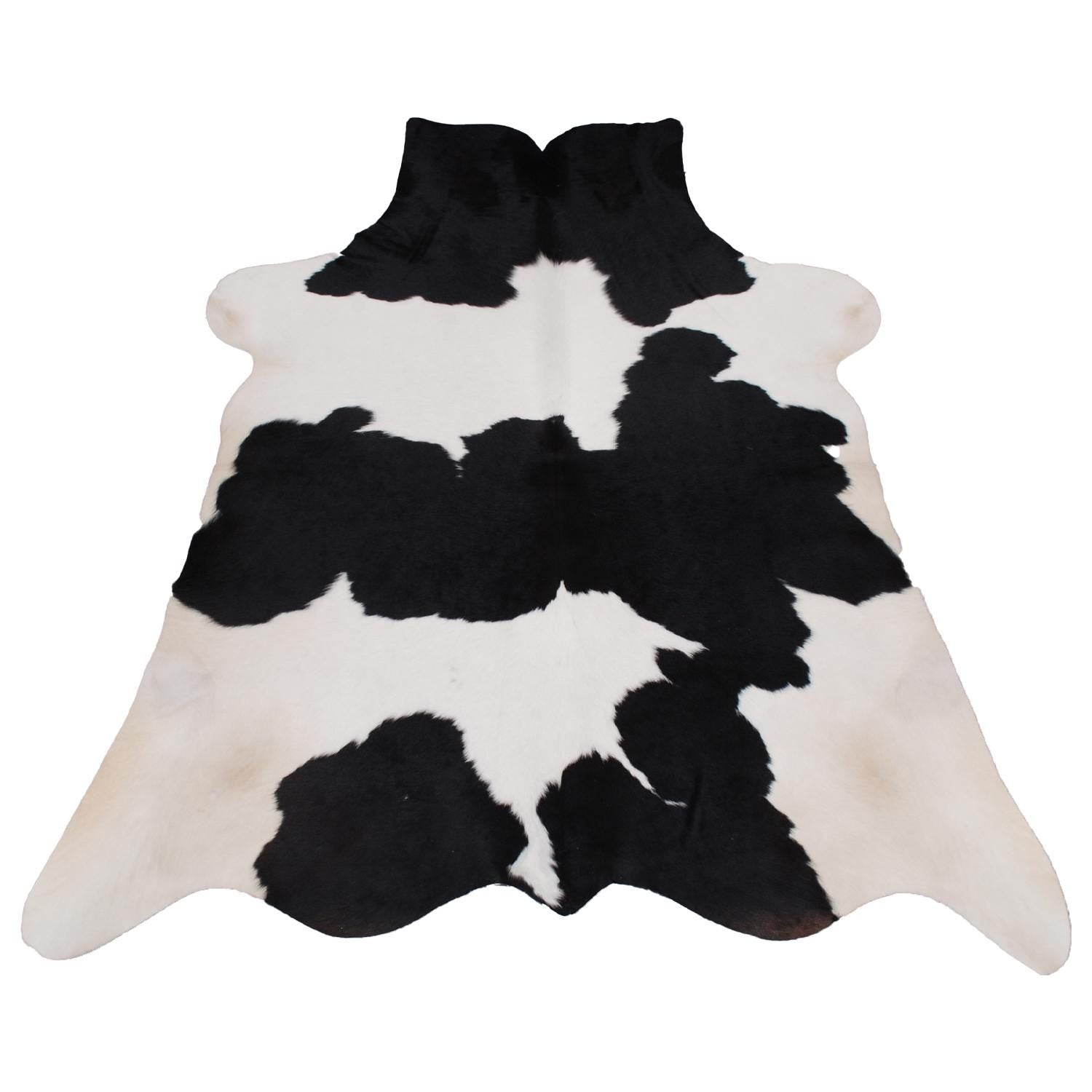 Luxury Black and White Cowhide Rug - Hypoallergenic Medium Hair on Salt & Pepper Rug for Home Decor - Unique, Durable, Handcrafted Elegance - Celestial Leather Limited