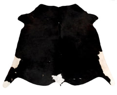 Luxurious Black and White Cowhide Rug - Hypoallergenic, Handcrafted, Unique Beauty - Medium Size for Home Decor - Celestial Leather Limited