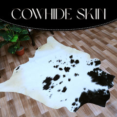 Luxury Brown & White Cowhide Rug for Elegant Home Decor - Hypoallergenic, Non-Slip Backing, Non-Shedding - Large Size, Free UK Shipping - Celestial Leather Limited