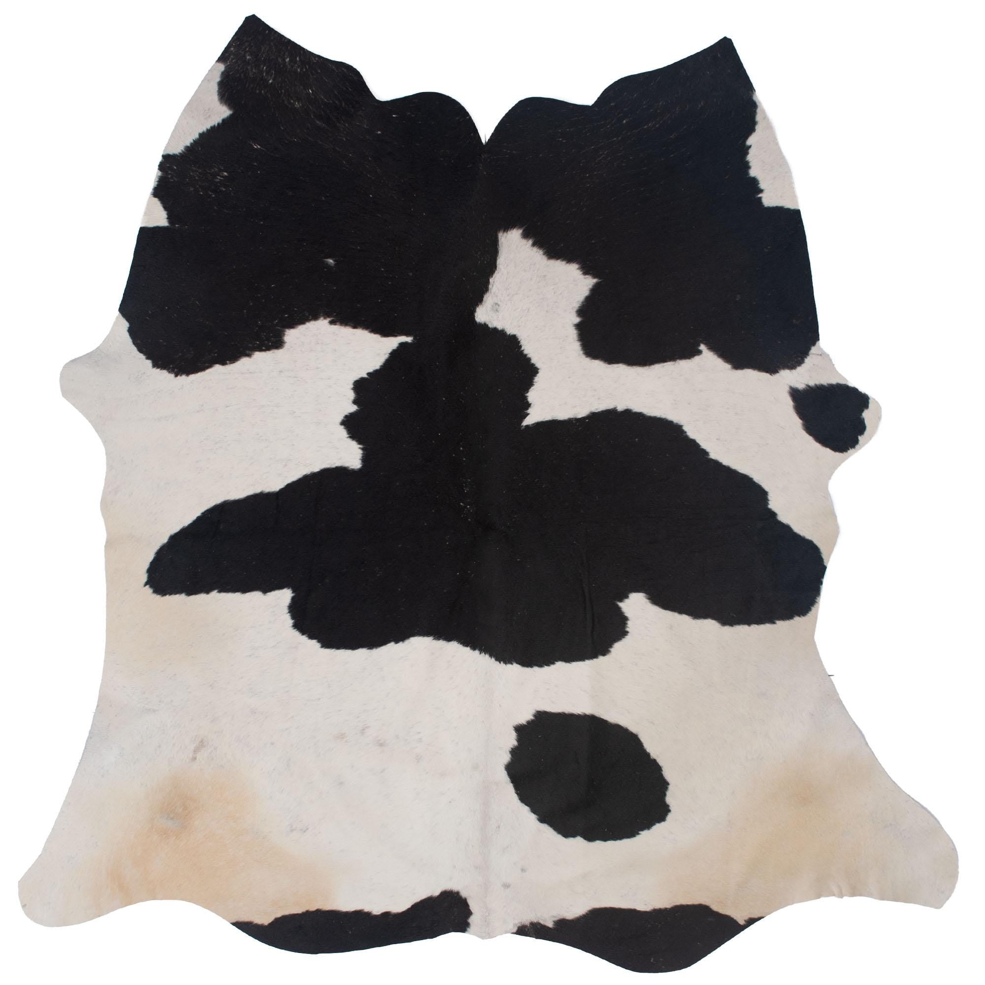 Luxury Brown & White Cowhide Rug - Hypoallergenic - Non-Slippery Suede Back - Durable - Versatile Area Rug for Bedroom or Living Room