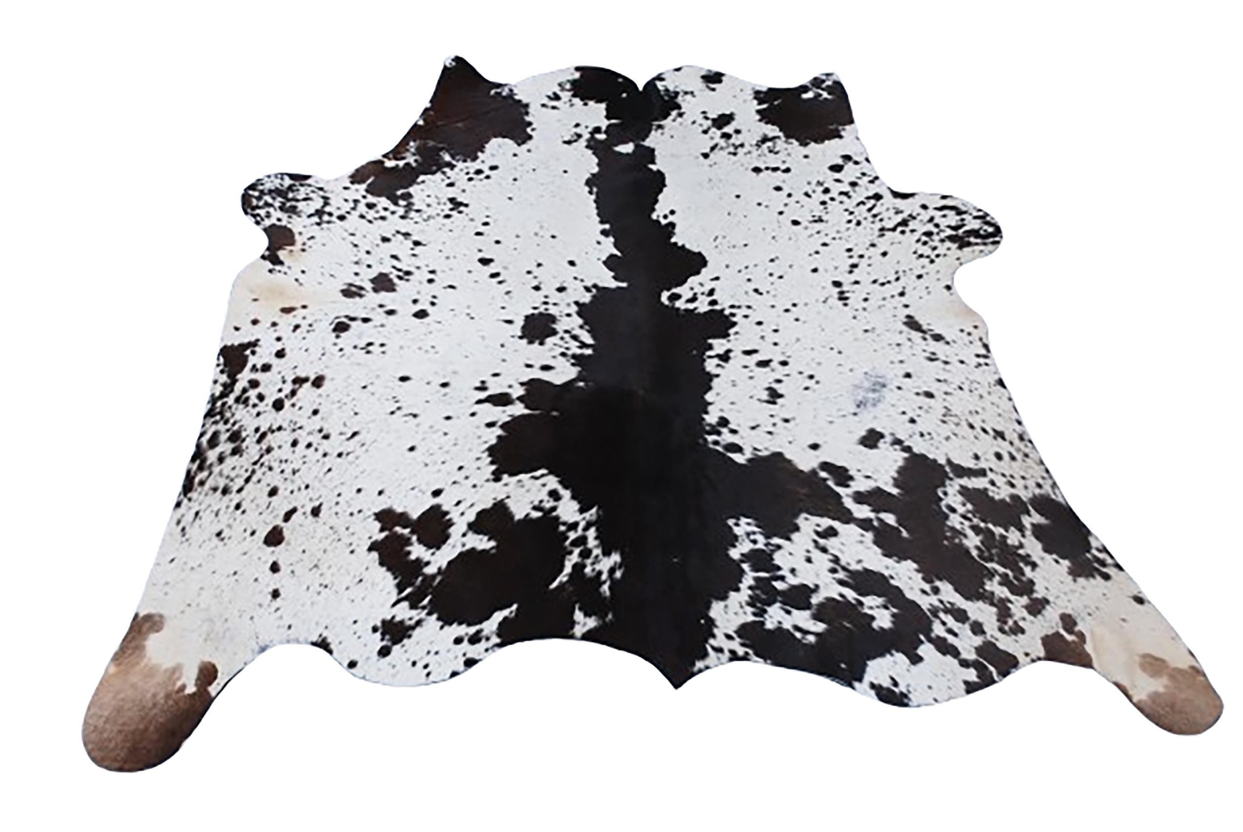 Luxurious Black & White Cowhide Rug for Bedroom or Living Room - Hypoallergenic, Non-Slip, Non-Shedding - Handselected Premium Hide - Celestial Leather Limited