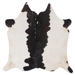 Luxurious Dark Brown & White Cowhide Rug - Hypoallergenic Large Animal Pattern Carpet for Lounge - Non Slip Suede Back - Free Shipping - Celestial Leather Limited