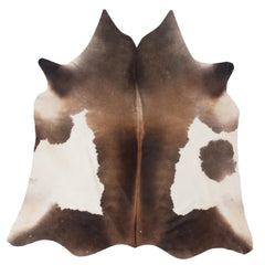 Luxurious Brown and White Cowhide Rug - Hypoallergenic, Non-Slip Backing, Non-Shedding - Perfect for Upholstery and Home Décor - Celestial Leather Limited
