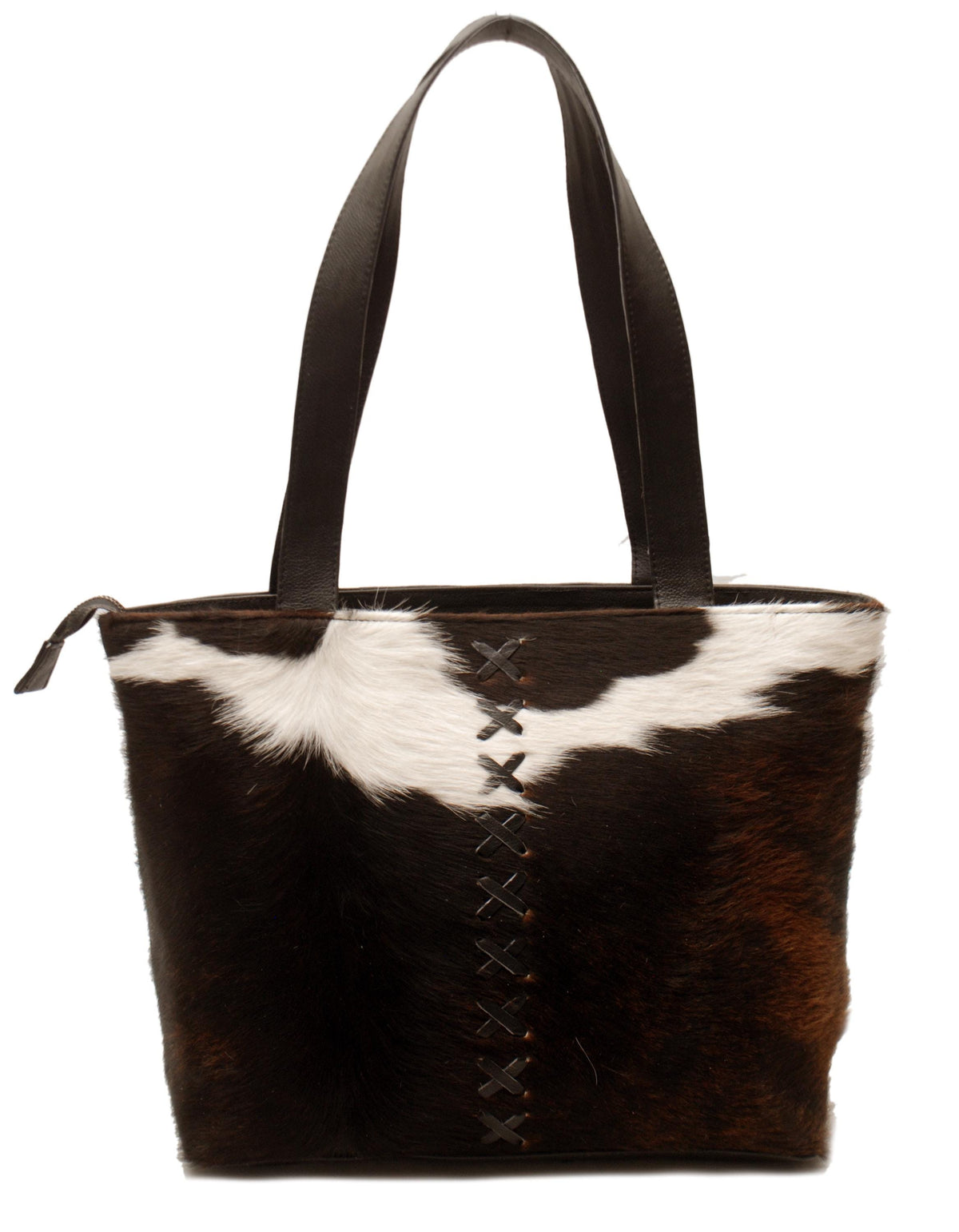 Luxurious Cowhide Shoulder Bag with Brown And White Cowskin Leather - Handcrafted Handbag For Women, Durable and Stylish Purse for Daily