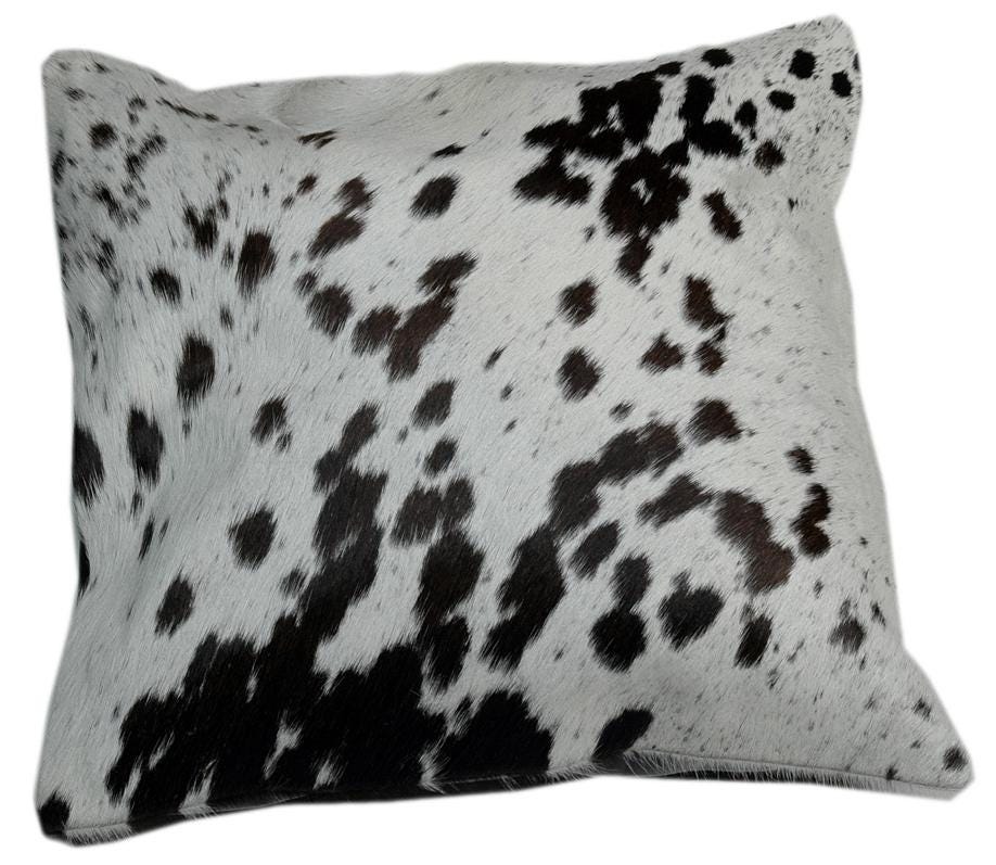Handmade Genuine Leather Cowhide Cushion Cover Home Decor Accent Exotic Animal Skin Rustic Decorative Pillow