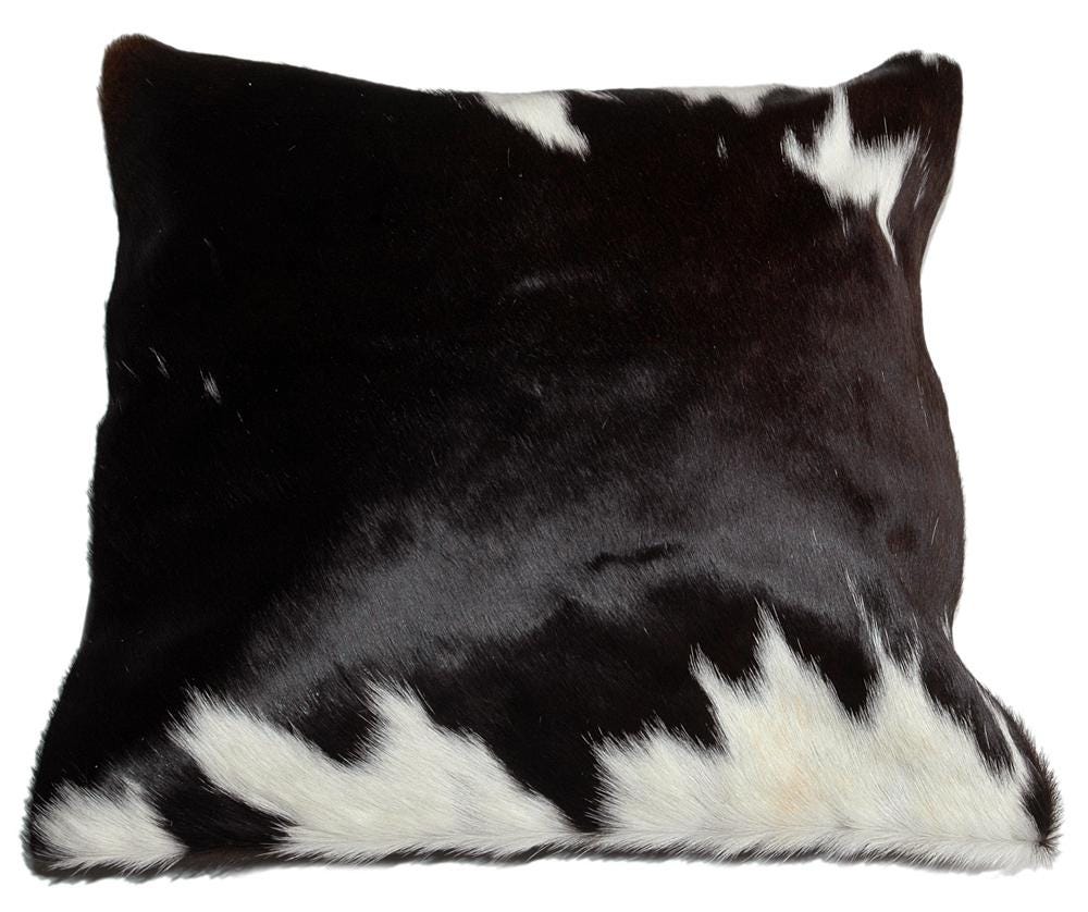 Handcrafted Cowhide Cushion Cover - Genuine Leather Exotic Animal Skin Home Decor - Eco-Friendly Hairy Cushion Cover