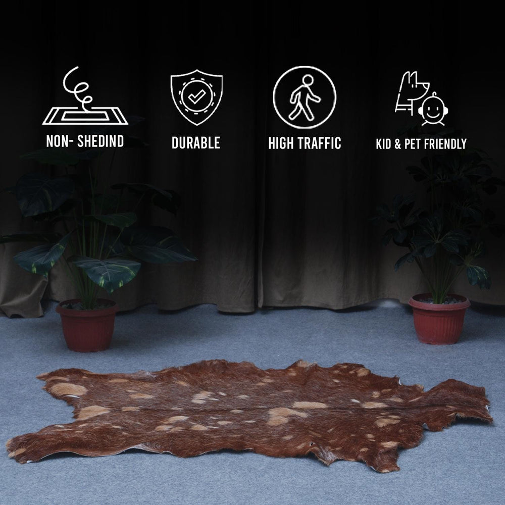 Luxurious Multicolor Goat Skin Rug - Handmade 100% Pure Goat Skin Floor Rug, Unique Colour Variations, Soft & Durable, Eco-Friendly - Celestial Leather Limited