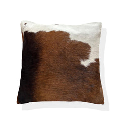 Stylish Black & White Genuine Cowhide Hair-on Leather Cushion Cover with Hidden Zipper - Eco-Friendly Rustic Home Decor - Handcrafted Design