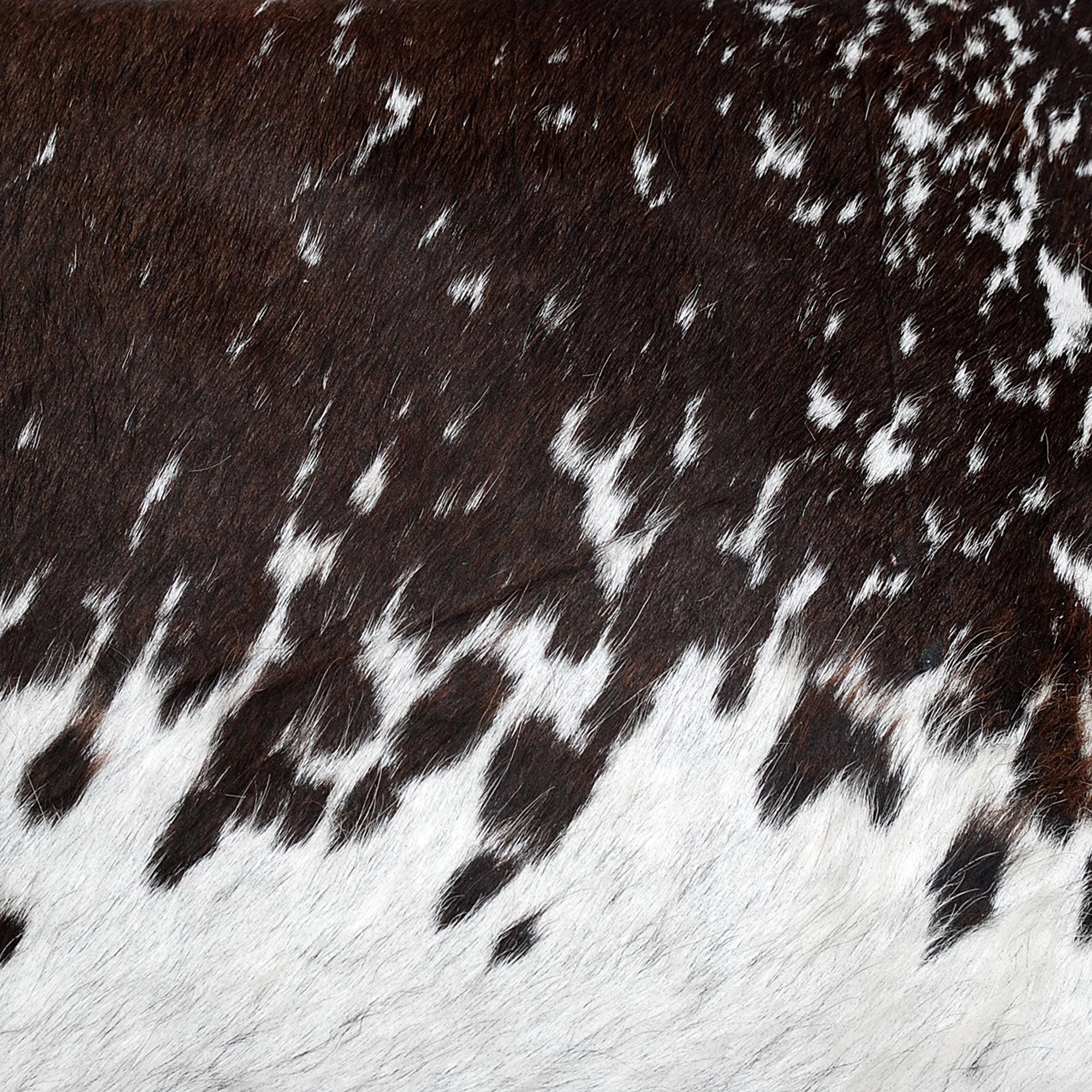 Luxurious Handmade Brown and White Cowhide Cushion Cover for Rustic Elegance and Natural Beauty - Celestial Leather Limited