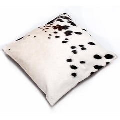 Luxury Brown & White Cowhide Cushion Cover with Animal Print - Handmade Rustic Elegance for Home Décor