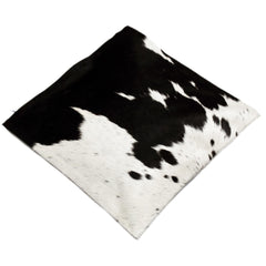 Luxury Handmade Brown & White Cowhide Cushion Cover with Animal Print - Faux Leather Back - Rustic Elegance for Home Décor - Celestial Leather Limited