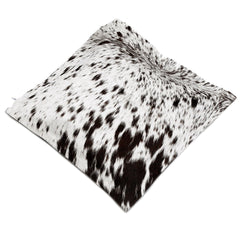 Rustic Elegance Cowhide Cushion Cover - Brown and White Hair on Leather - Handmade Luxury Throw Pillow Cover