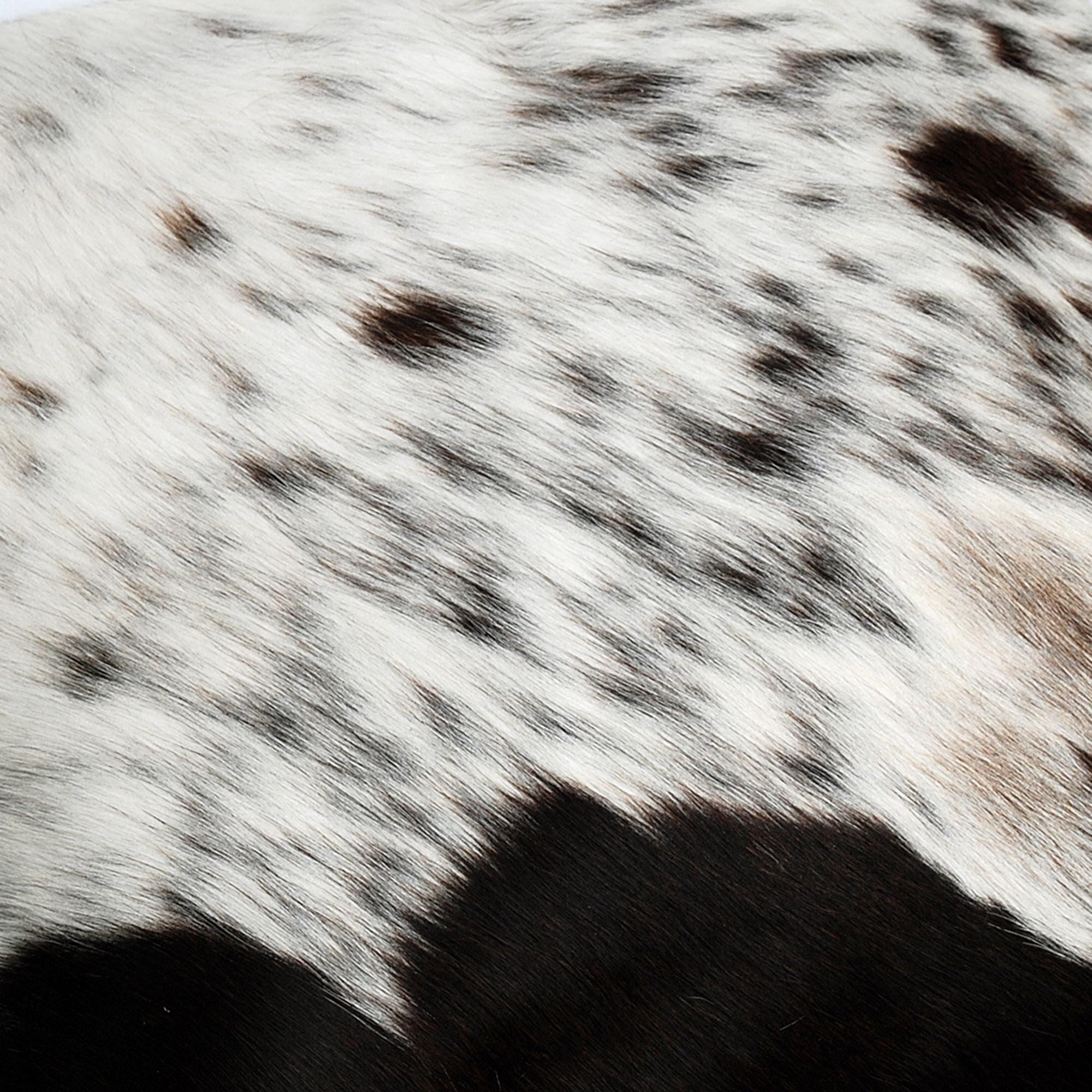 Elegant Handmade Brown & White Cowhide Cushion Cover Hair On Leather Unique Animal Pattern Rustic Home Décor