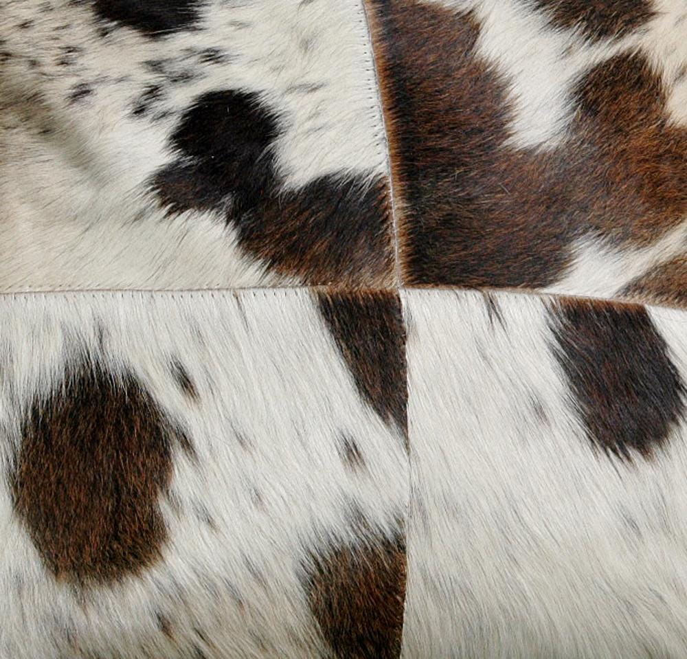 Luxurious Multicolor Handmade Patchwork Cowhide Cushion Cover for Natural Elegance and Comfort