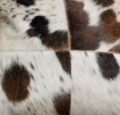 Luxurious Multicolor Handmade Patchwork Cowhide Cushion Cover for Natural Elegance and Comfort