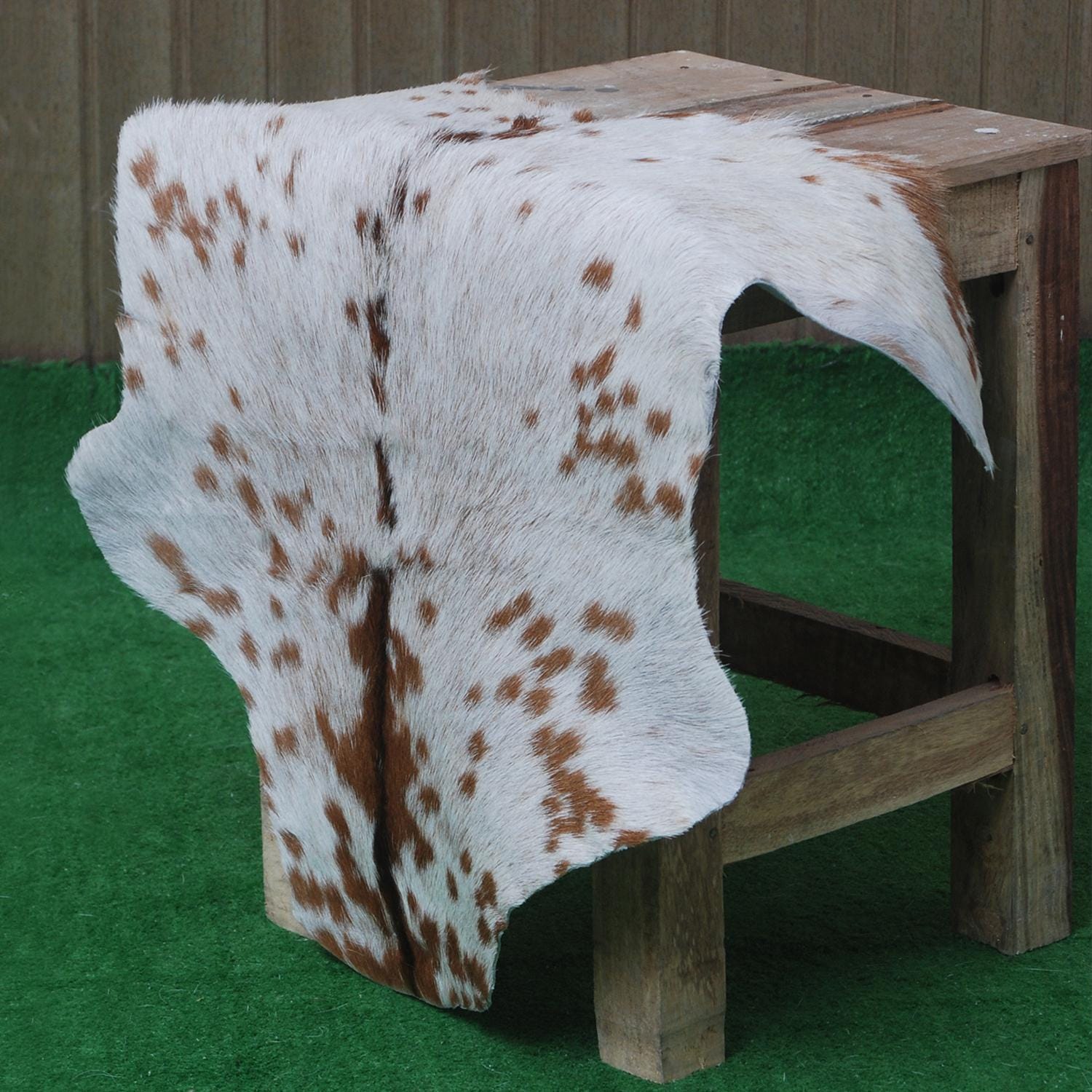 Luxurious Brown and White Goat Hide Rug - Hypoallergenic, Non-Shedding, Eco-Friendly Rug with Non-Slip Backing for Stylish Home Décor - Celestial Leather Limited