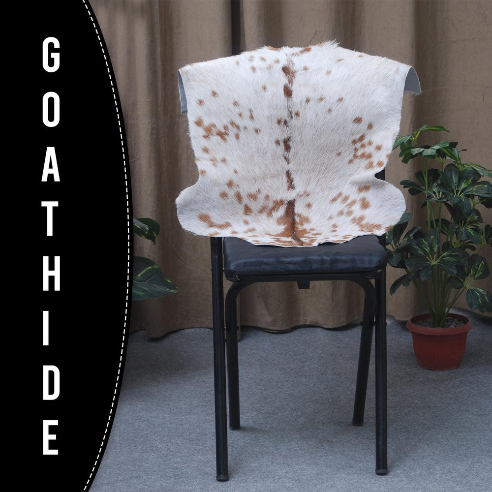 Luxurious Brown and White Goat Hide Rug - Hypoallergenic, Non-Shedding, Eco-Friendly Rug with Non-Slip Backing for Stylish Home Décor - Celestial Leather Limited