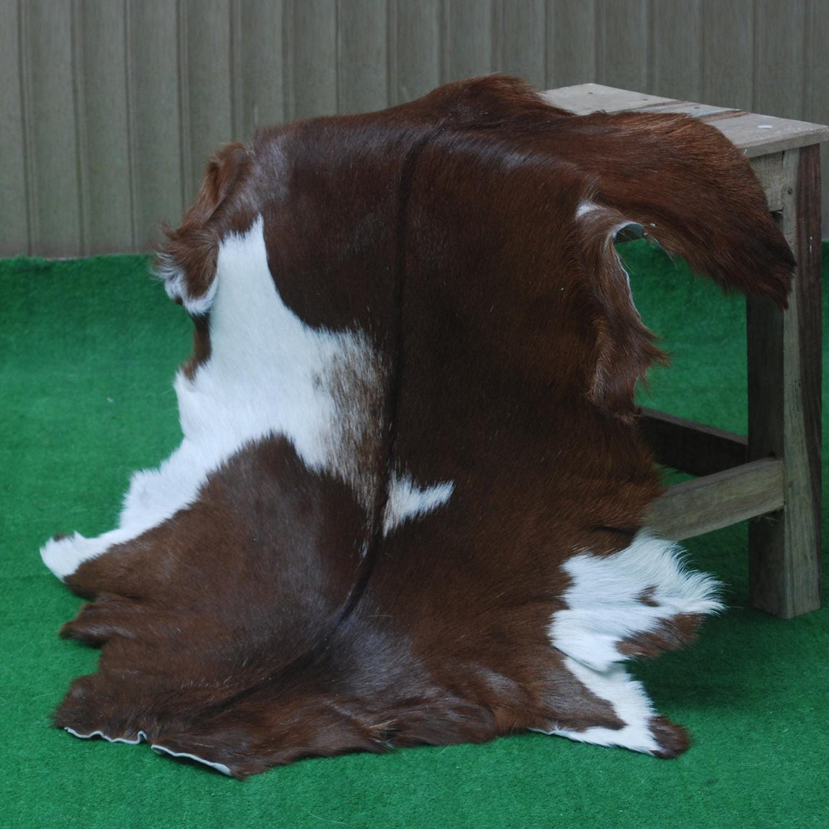 Luxurious Dark Brown & White Goat Skin Rug - Handmade from 100% Pure Goat Skin, Non-Shedding, Hypoallergenic, Eco-Friendly & Kid-Friendly - Celestial Leather Limited