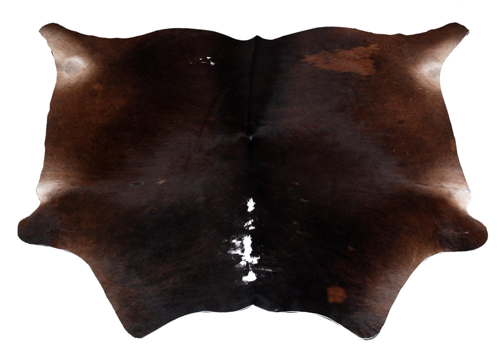 Luxurious XL Dark Brown Cowhide Rug with Hypoallergenic & Non-Slip Back - Hand selected Premium Hide for Elegant Décor - Celestial Leather Limited