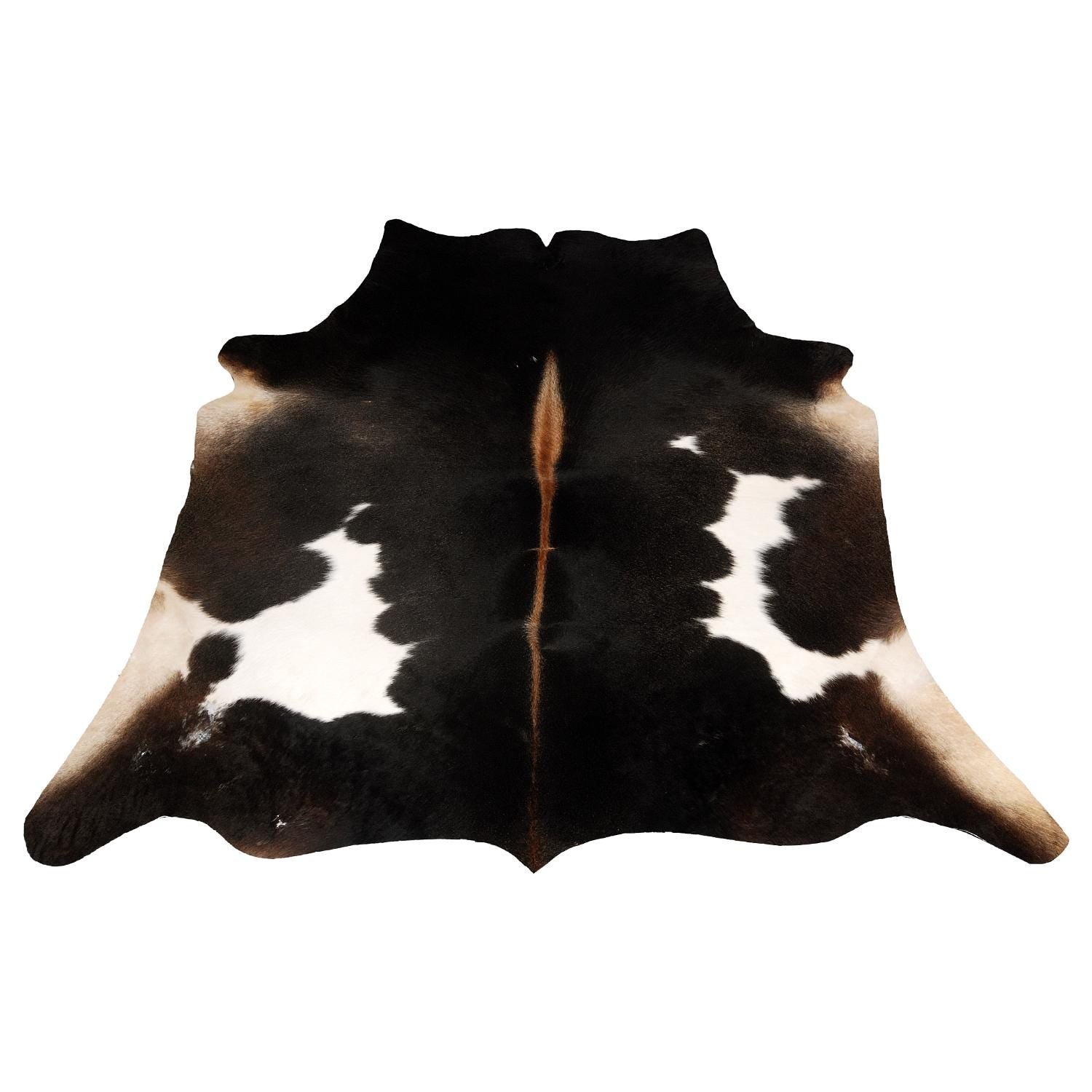 Luxurious Dark Brown & White Cowhide Rug | Large Animal Print Carpet | Hypoallergenic - Non-Shedding | Stunning Lounge Décor - Celestial Leather Limited