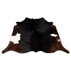 Luxurious Dark Brown & White Cowhide Rug | Hypoallergenic Animal Pattern Carpet | Large Size for Lounge | Non-Slip Suede Back | Non-Shedding - Celestial Leather Limited