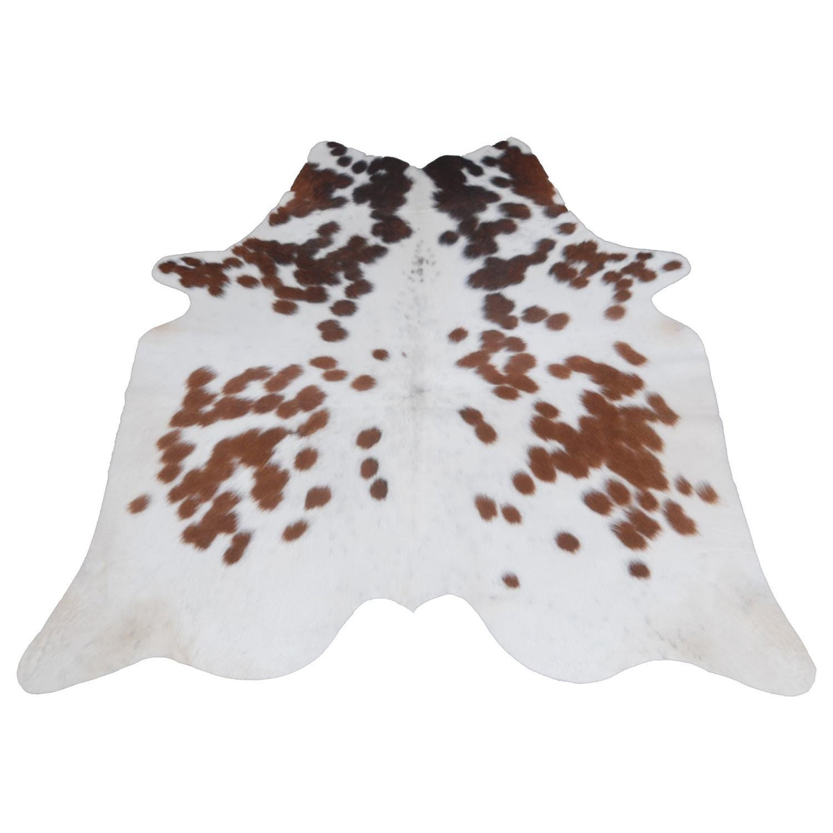 Luxurious Dark Brown & White Cowhide Rug - Hypoallergenic, Non Slippery Suede Back, Large Animal Print Carpet for Lounge - Celestial Leather Limited