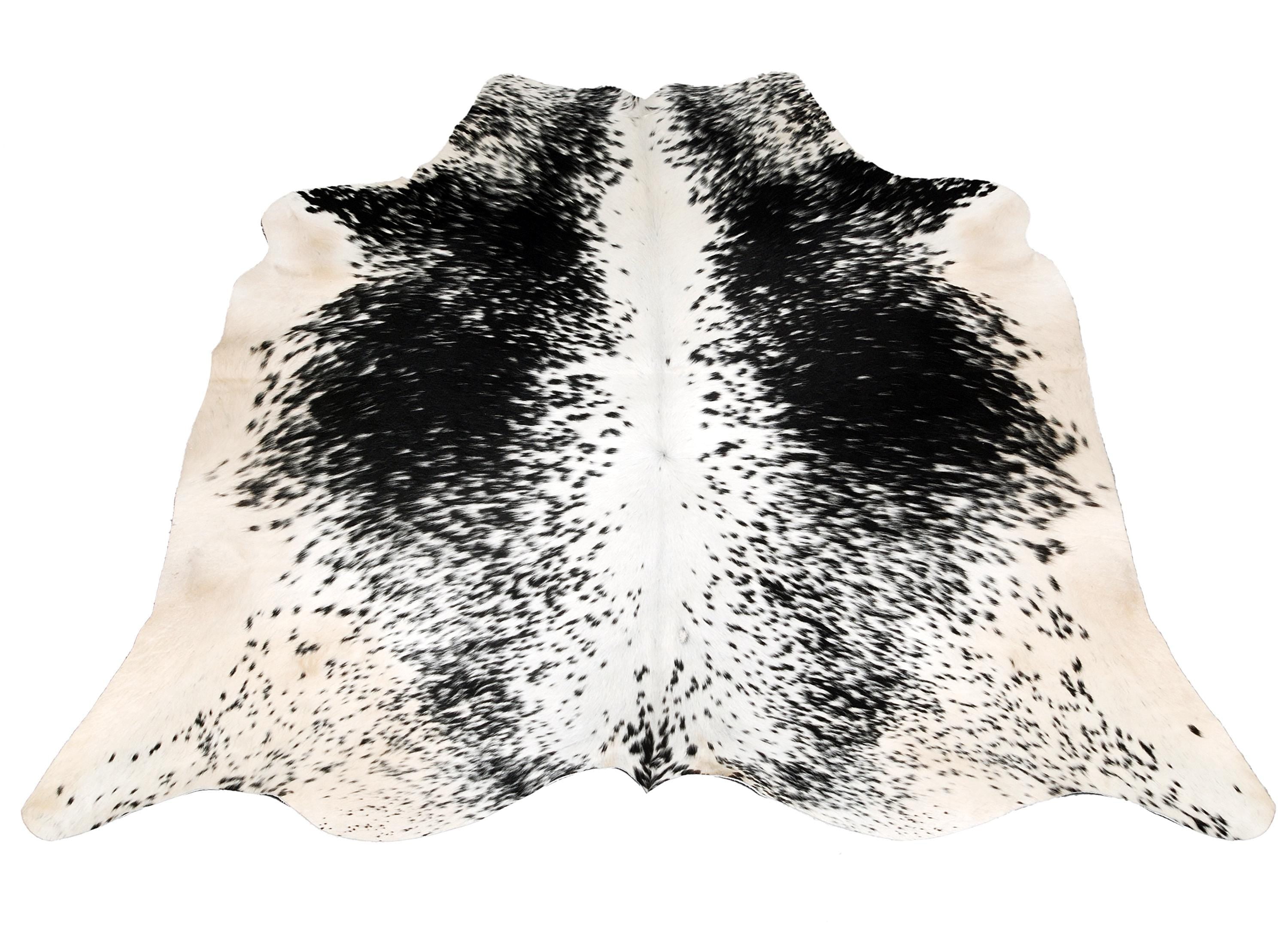 Luxurious Black & White Cowhide Rug: Hypoallergenic, Non-Slip Back, Unique Natural Beauty - Ideal for Bedroom - Living Room Decor - Celestial Leather Limited