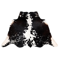 Luxurious Medium Dark Brown & White Cowhide Rug with Hypoallergenic Properties - Handcrafted Natural Animal Print Area Rug for Warmth - Celestial Leather Limited
