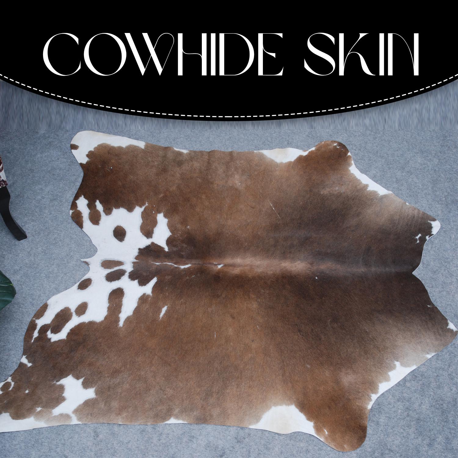 Luxurious Handselected Dark Brown & White Cowhide Rug for Bedroom Decor - Extra Large Hypoallergenic Non Slippery Area Rug - Free Shipping - Celestial Leather Limited