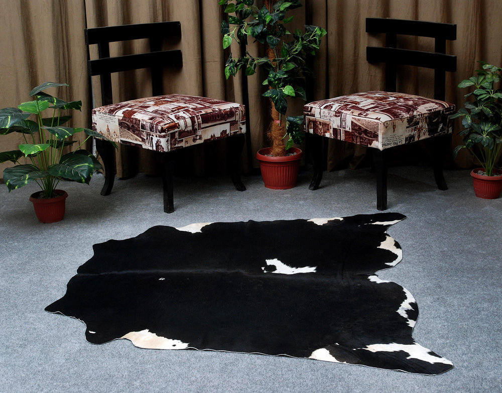 Luxurious Black & White Cowhide Rug for Bedroom - Living Room - Hypoallergenic, Non-Slip, Unique Natural Beauty - Free Shipping in UK! - Celestial Leather Limited