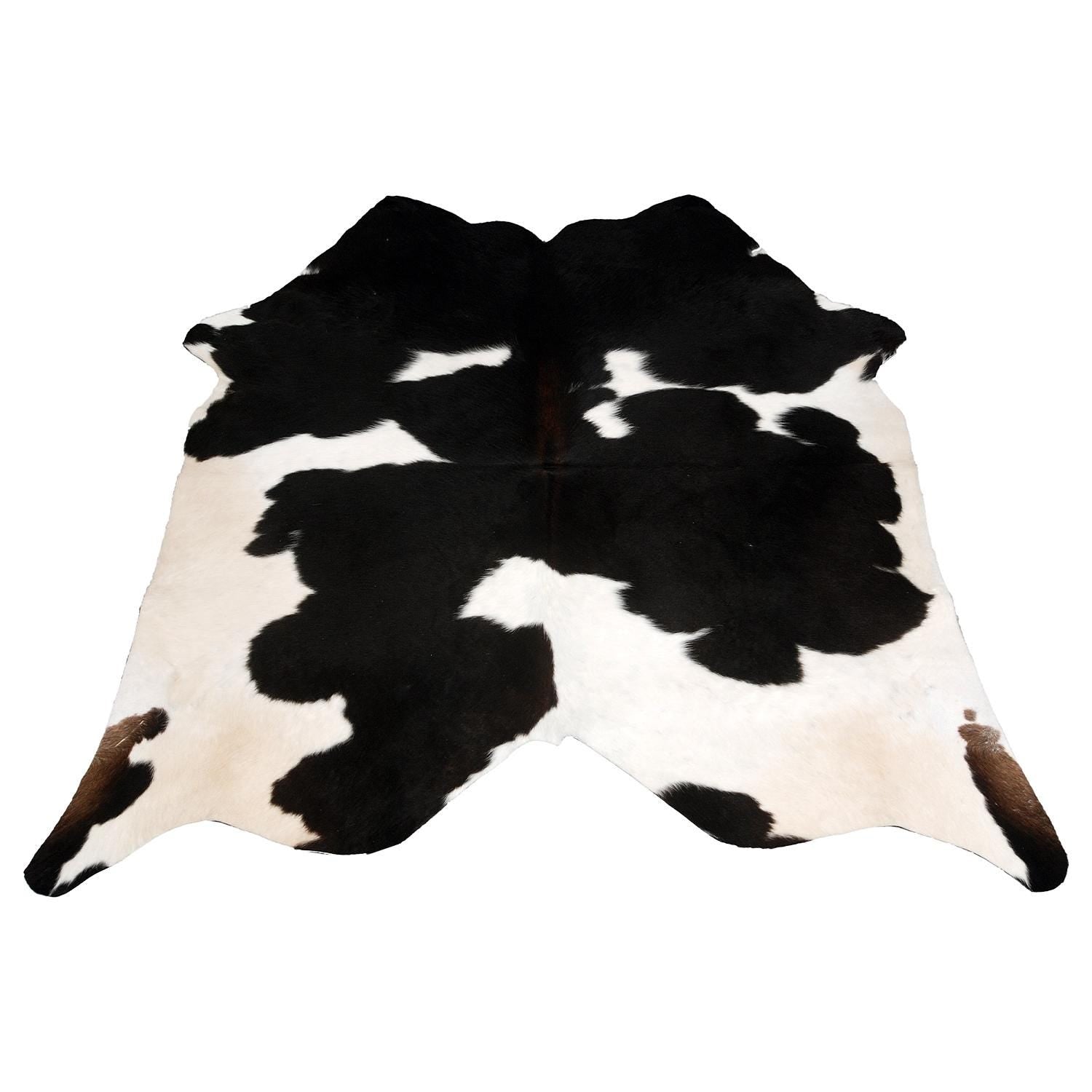 Luxurious Black and White Spotted Cowhide Rug - Hypoallergenic, Non-Slip, Handcrafted, Durable, and Unique Beauty for Bedroom & Living Areas - Celestial Leather Limited