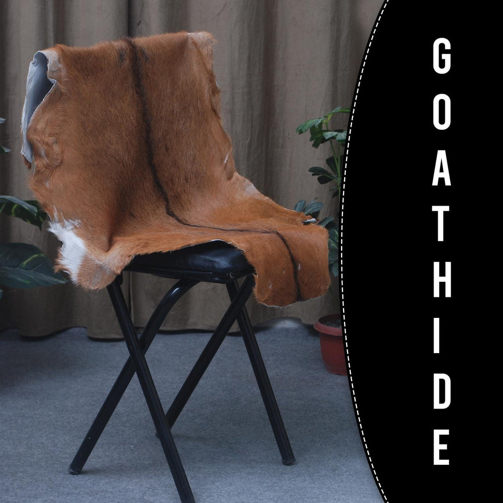 Premium Brown & White Goat Hide Rug - Luxury Hair-on Goatskin Rug, Sustainable - Eco-Friendly, Unique Patterns, Non-Slip Suede Back - Celestial Leather Limited