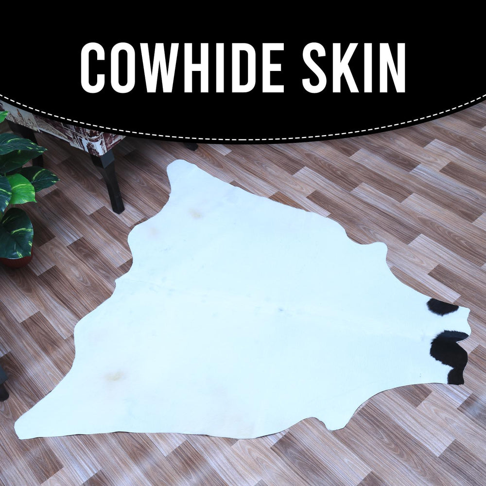 Luxurious Brown & White Cowhide Rug | Handcrafted Medium Size with Unique Animal Pattern | Hypoallergenic - Durable Hide for Rustic Charm - Celestial Leather Limited