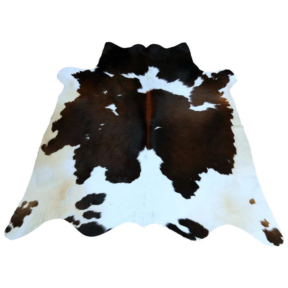 Luxurious Medium Cowhide Rug - Classic Brown and White Hair Rug for Bedroom/Living Room with Hypoallergenic Properties and Handcrafted - Celestial Leather Limited