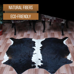 Luxurious Dark Brown & White Cowhide Rug | Hypoallergenic, Non-Slip, Non-Shedding | Handcrafted Premium Hide | Small 10-15 sq ft | Free UK - Celestial Leather Limited