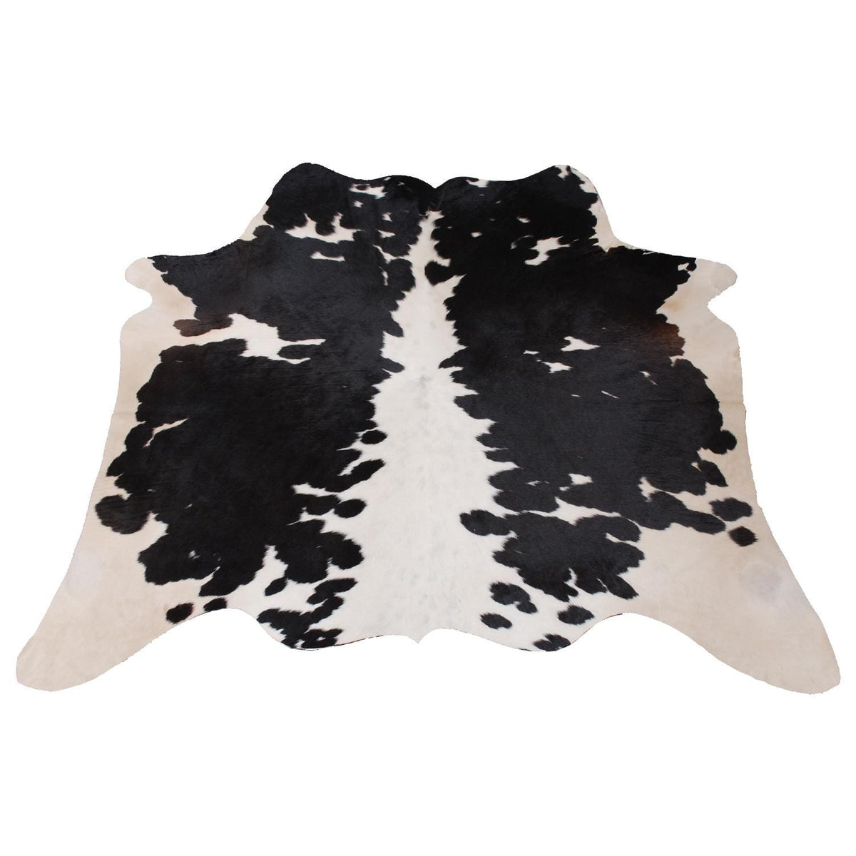 Luxurious Medium Black and White Cowhide Rug - Hypoallergenic, Handcrafted, and Durable for Modern Home Decor - Celestial Leather Limited