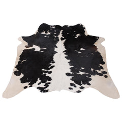 Luxurious Medium Black and White Cowhide Rug - Hypoallergenic, Handcrafted, and Durable for Modern Home Decor - Celestial Leather Limited