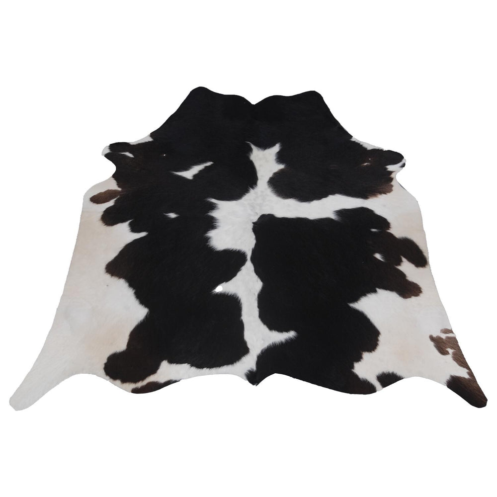 Luxurious Dark Brown & White Cowhide Rug - Hypoallergenic, Handcrafted, Unique Beauty - Durable Medium Cow Skin Rug for Modern Home Decor - Celestial Leather Limited