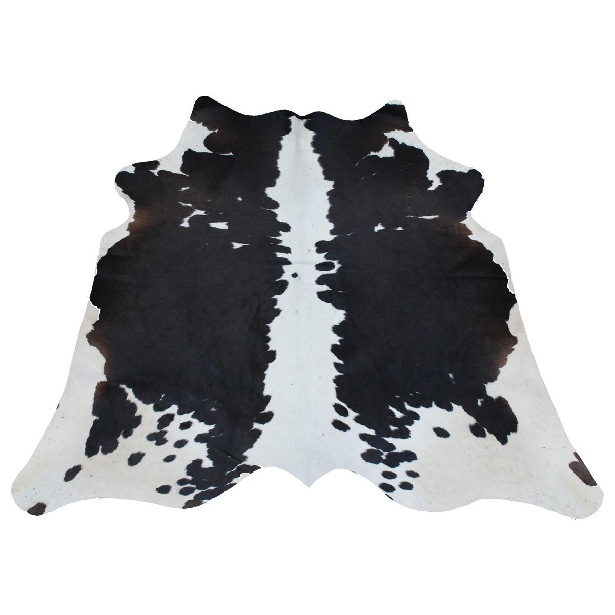 Luxurious Natural Dark Brown & White Cowhide Rug Small Area Animal Print Non Slippery Suede Back Non Shedding Hypoallergenic - Celestial Leather Limited